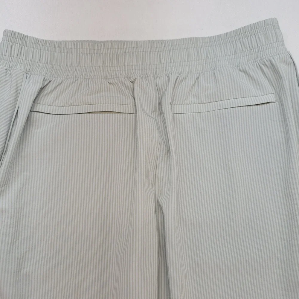 Athleta Joggers Womens 12 Green‎ Pinstripe Brooklyn Textured Jogger Pants 988146